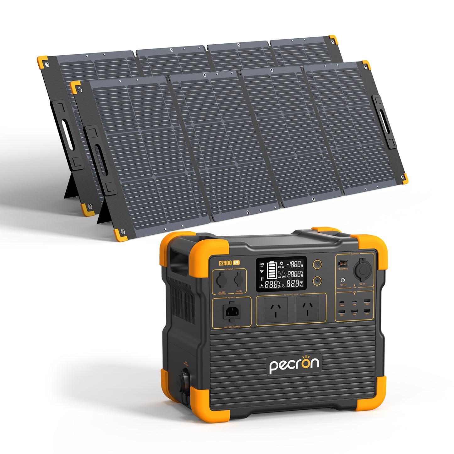 Pecron E2400LFP + 2x Pecron 300W Foldable Solar Panel