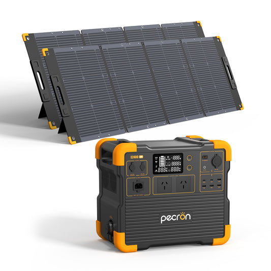 Pecron E2400LFP + 2x Pecron 300W Foldable Solar Panel