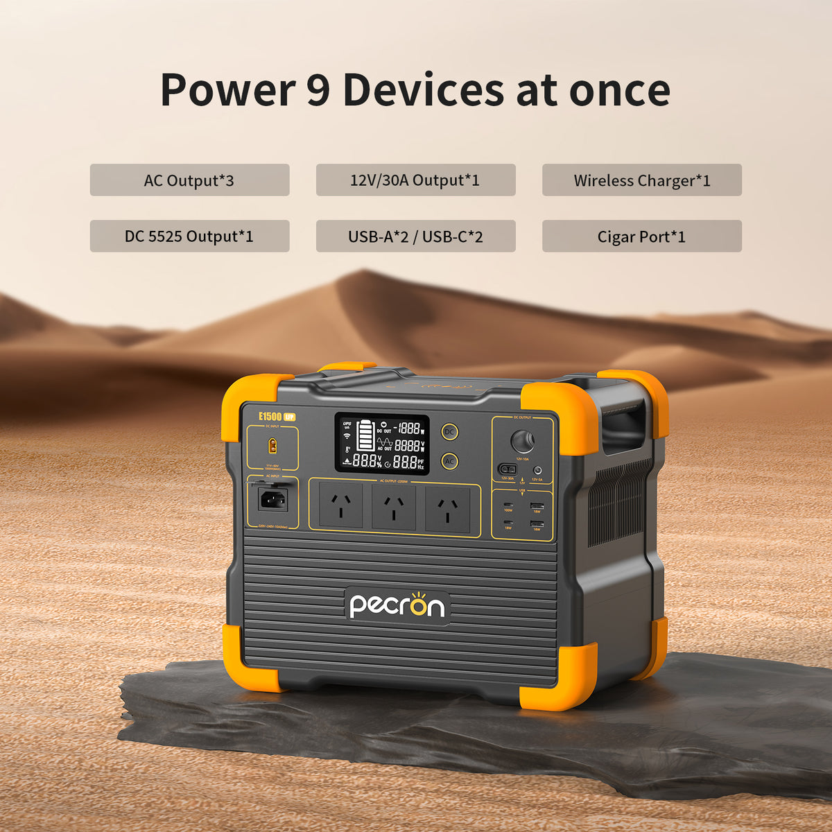 Pecron E1500LFP + 300W Portable Solar Panel