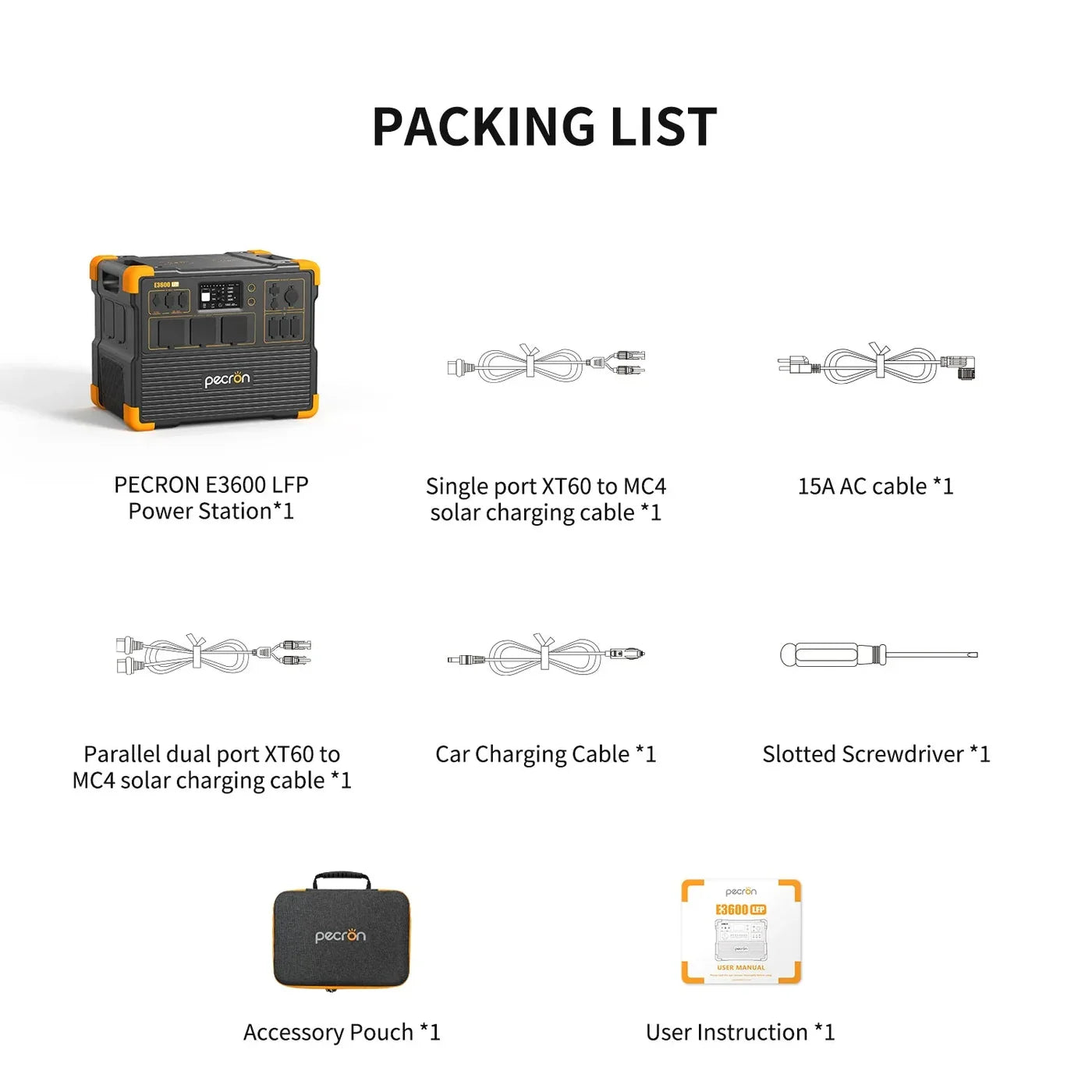 PECRON E3600LFP Portable Power Station 3600W | 3072Wh