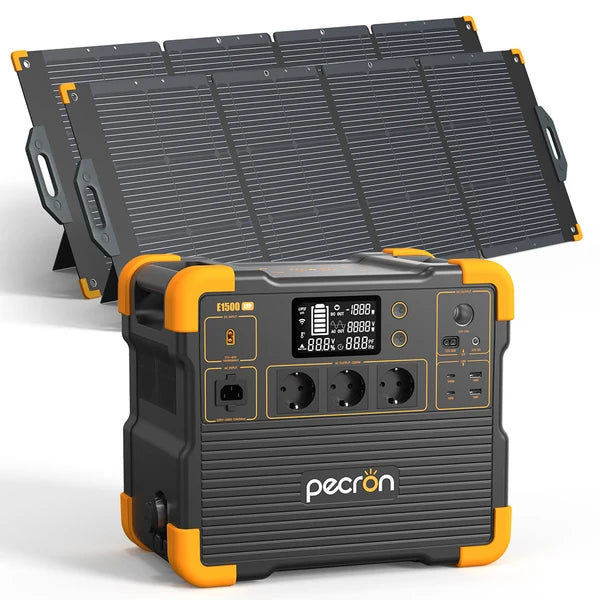Pecron E1500LFP + 2x 300W Portable Solar Panel