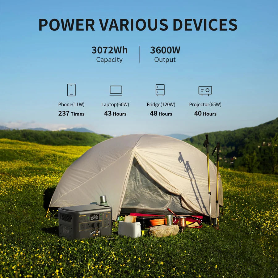 PECRON F3000LFP Portable Power Station 3600W | 3072Wh